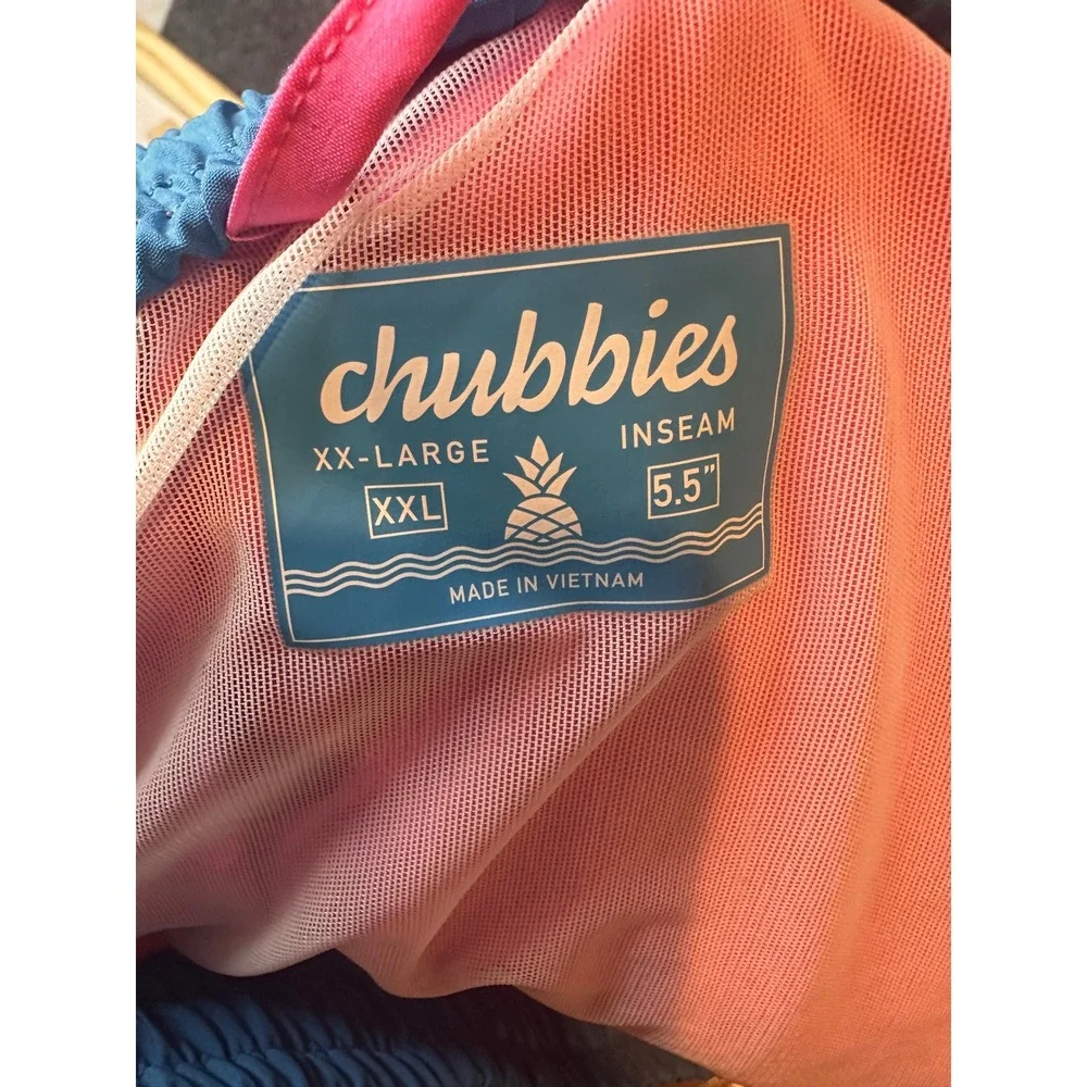 Chubbies The Avalons Mens XXL Neon Pink 5.5 Inch Swim Trunks 131221-016 NWT